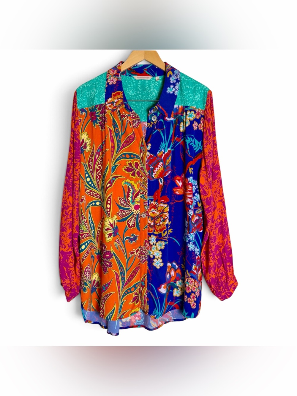 Soft Surroundings Paisley Floral Button Down Shirt size 1X